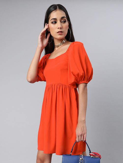 women's fit & flare solid dress - 17710078 - Standard Image - 0