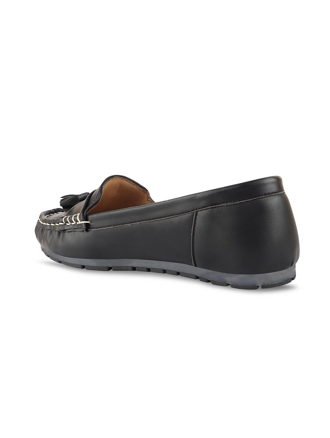 black synthetic slip on loafers - 17710122 - Standard Image - 2