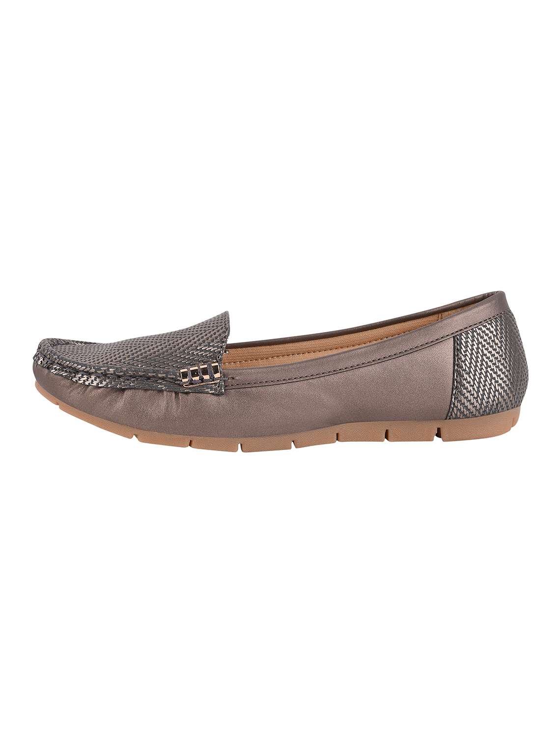 metallic synthetic slip on loafers - 17710125 -  Standard Image - 2