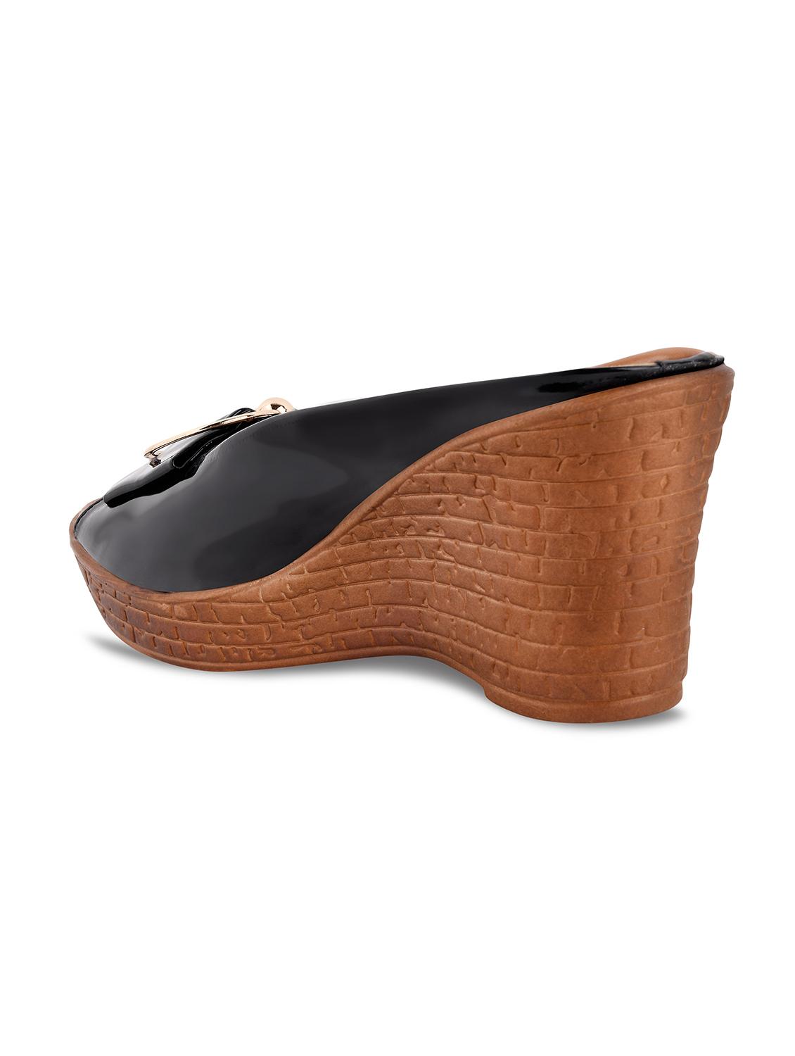 black slip on wedge - 17710396 - Standard Image - 2