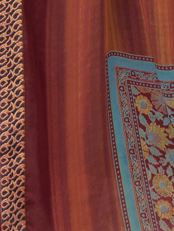 floral printed saree with blouse - 17714773 - Standard Image - 2