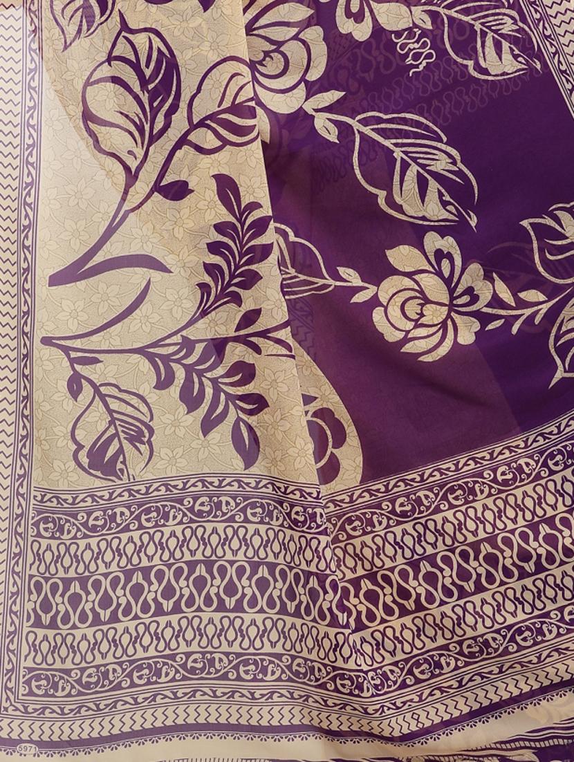 floral printed saree with blouse - 17714775 - Standard Image - 2