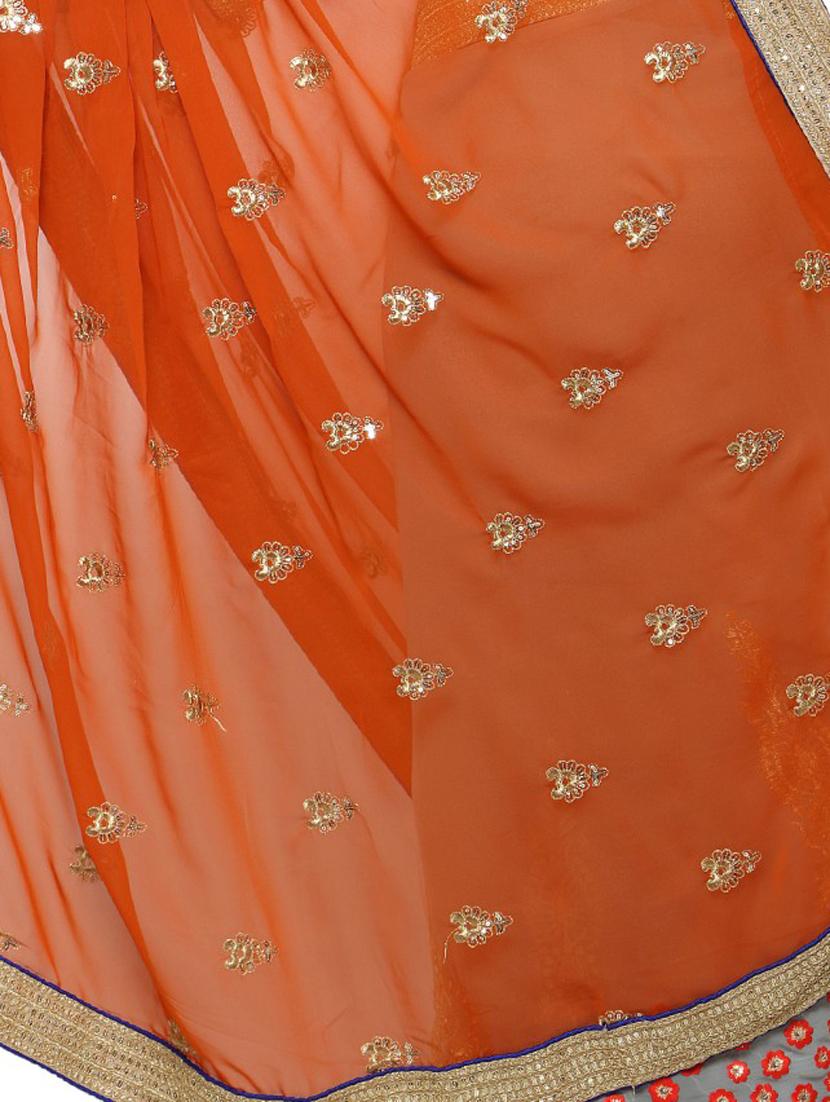 embroidered half & half saree with blouse - 17714776 - Standard Image - 2