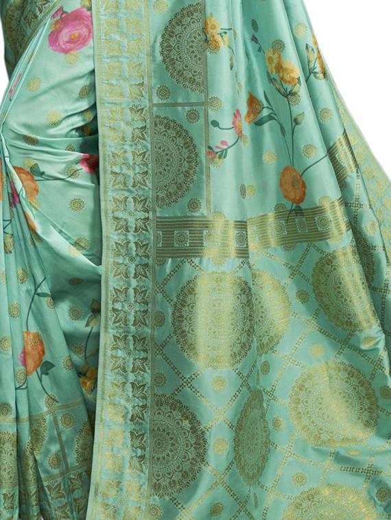 floral printed saree with blouse - 17714779 - Standard Image - 2