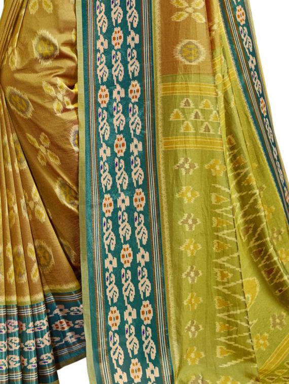 ikat printed saree with blouse - 17714782 - Standard Image - 2