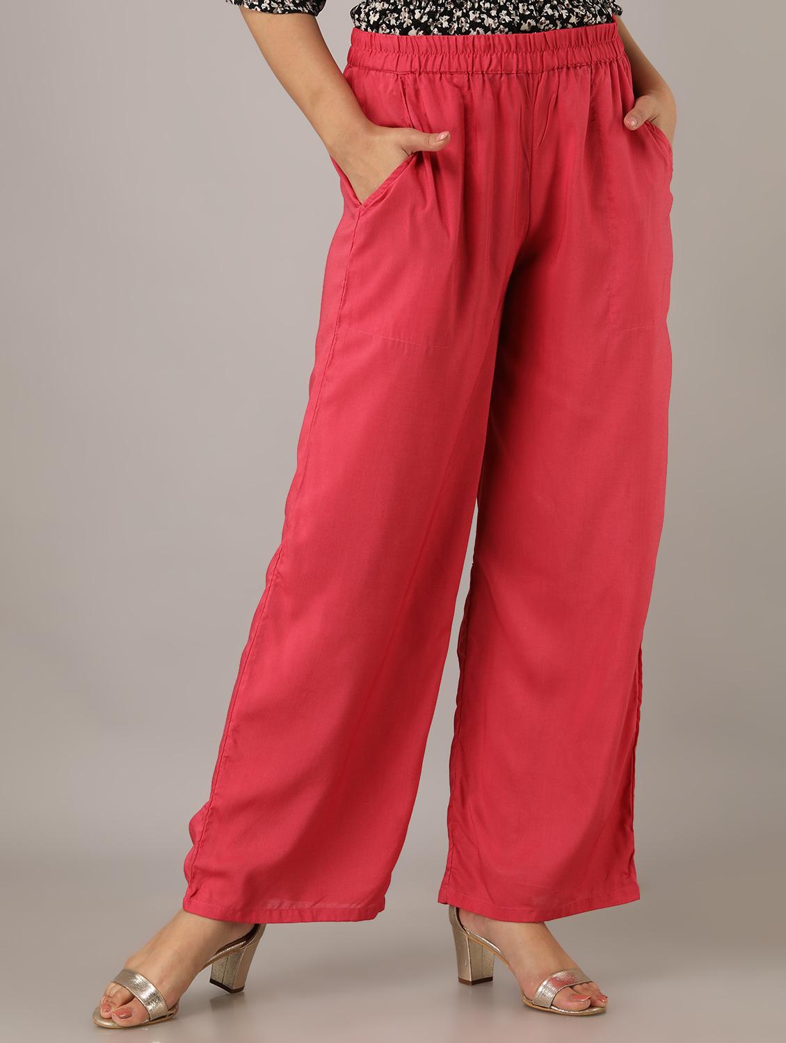 mid-rise solid straight palazzo