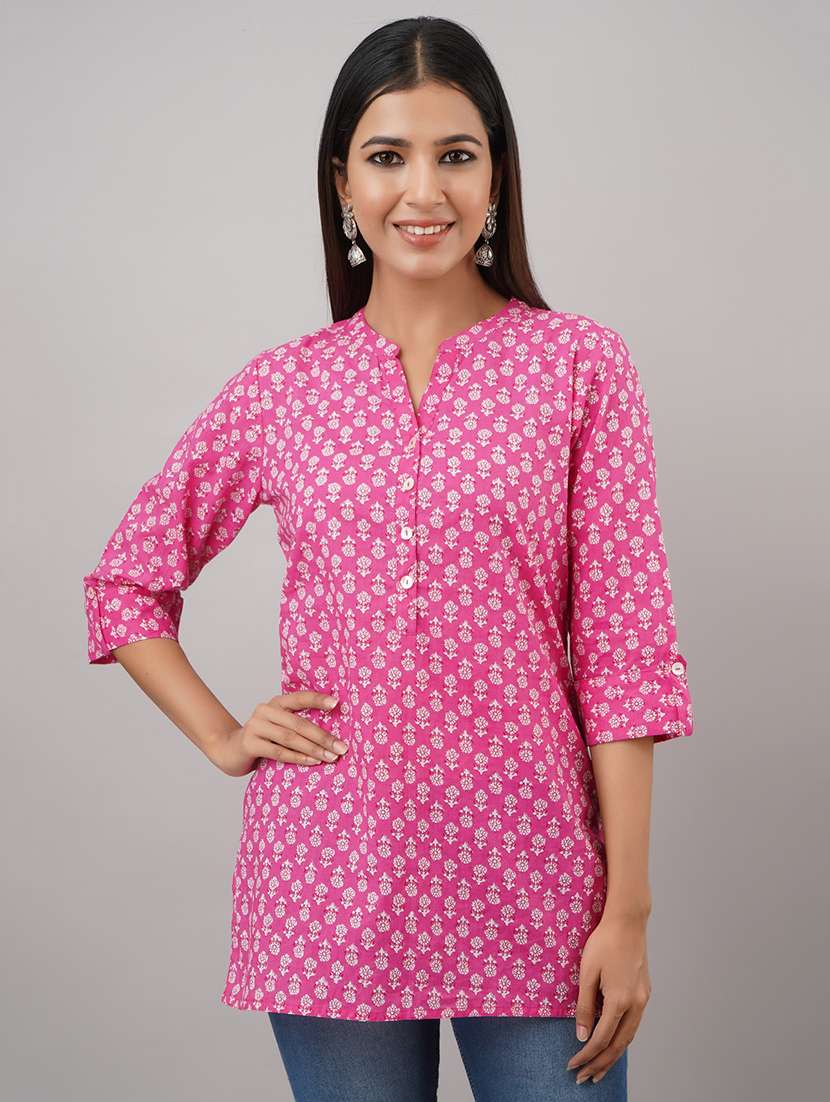 mandarin neck printed tunic