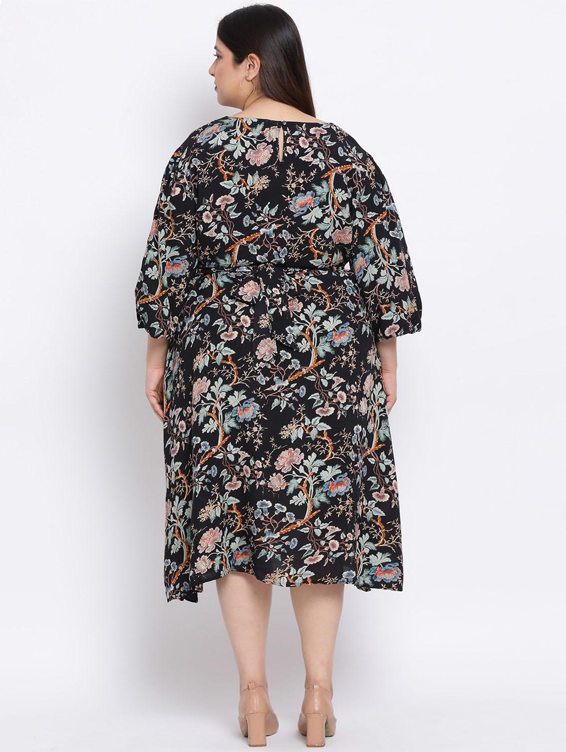 v-neck floral plus dress - 17715084 - Standard Image - 2