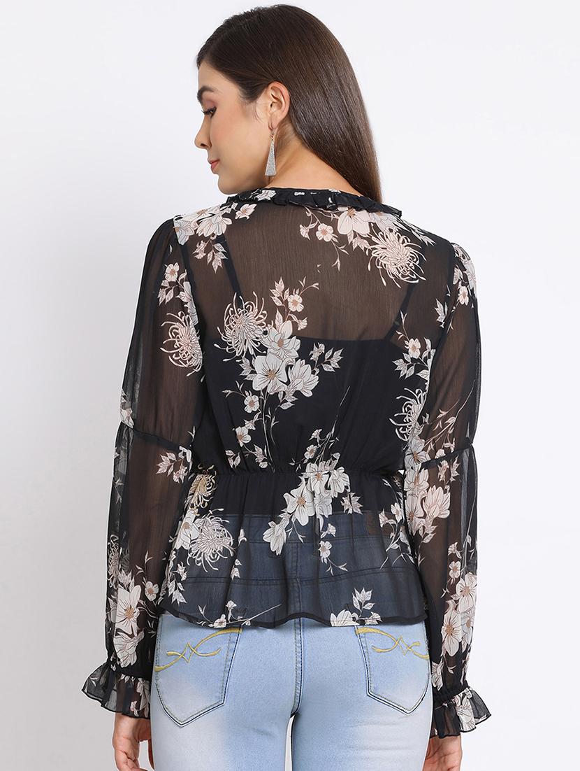 v-neck foral top - 17715178 - Standard Image - 2