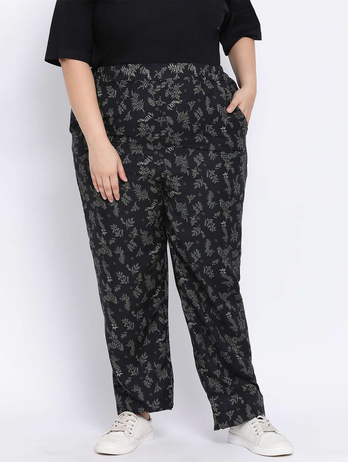 mid rise plus flat front trousers 