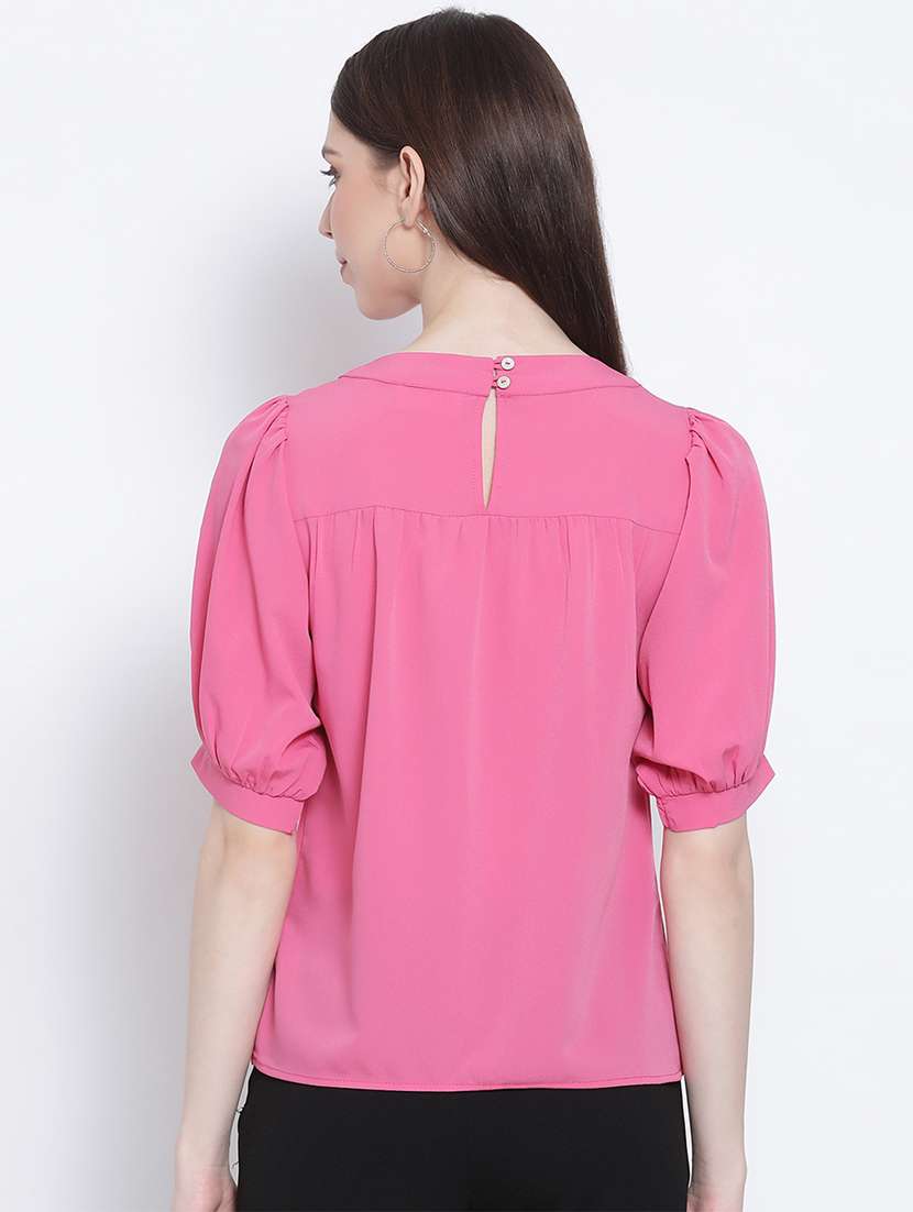 women's straight round neck top - 17715284 -  Standard Image - 2