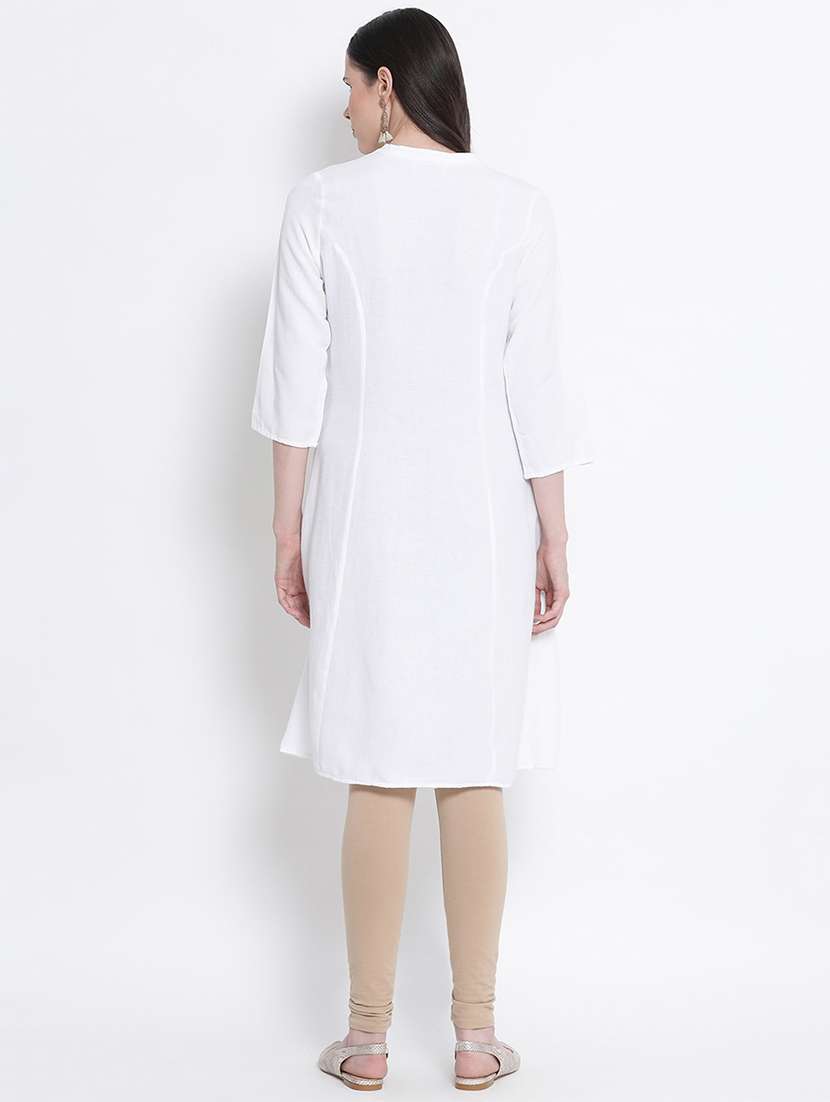 mandarin neck solid tunic - 17715327 -  Standard Image - 2