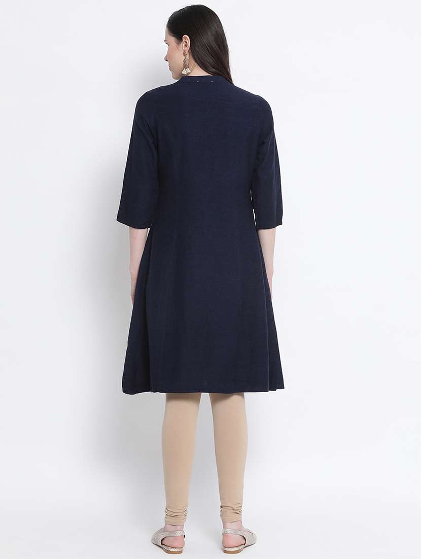 dark blue cotton regular tunic - 17715329 -  Standard Image - 2