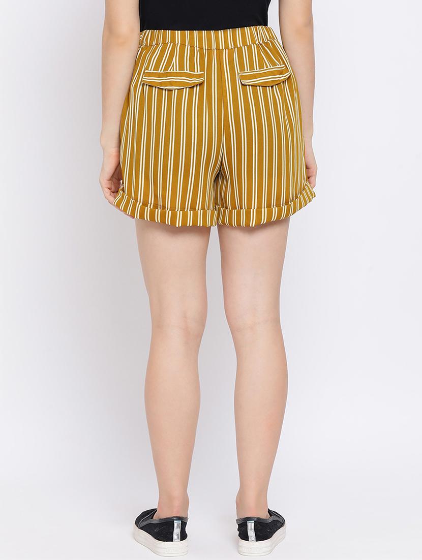 tie front striped short - 17715372 - Standard Image - 2