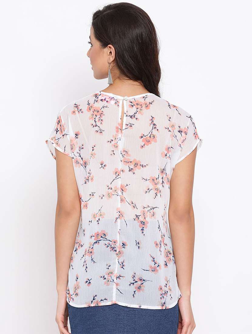 women's straight round neck top - 17715470 - Standard Image - 2