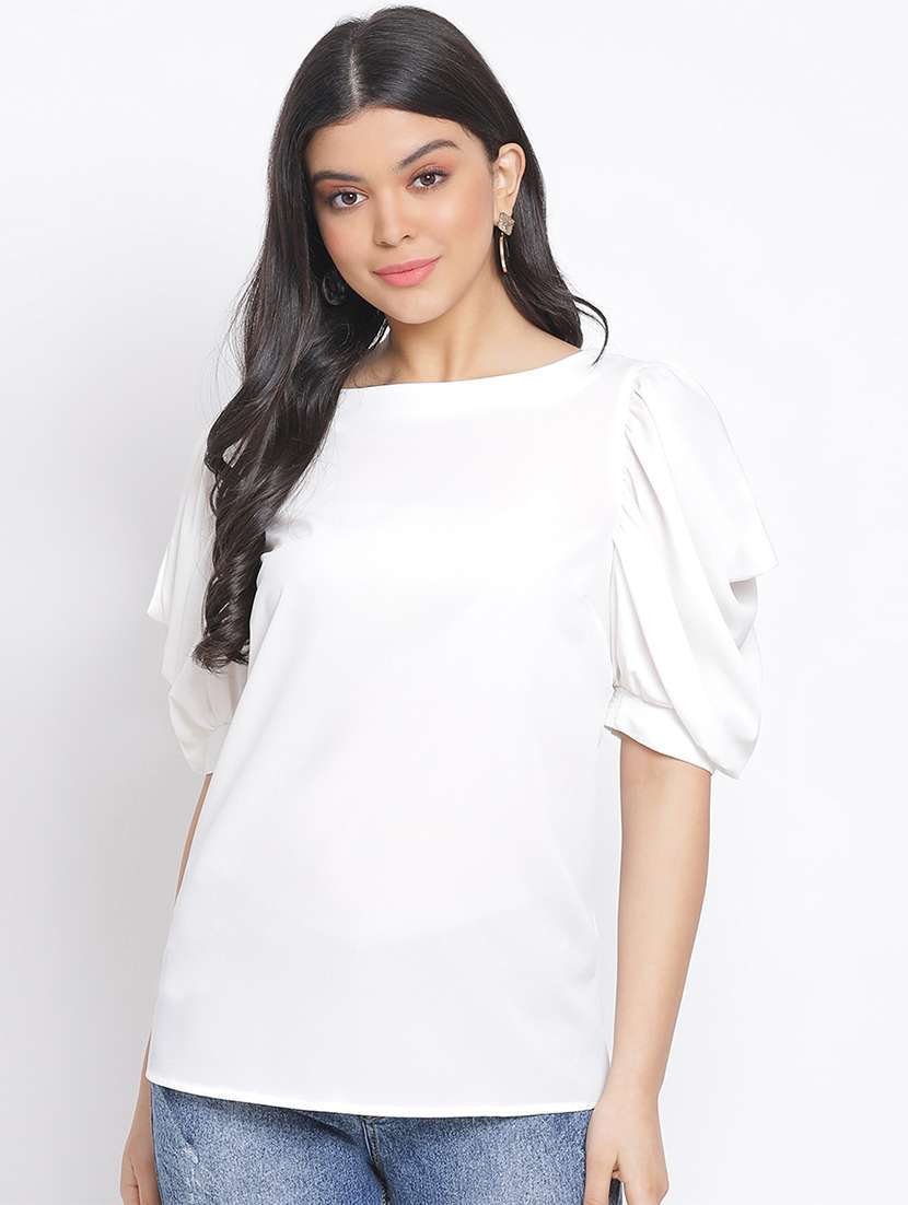 women's straight round neck top