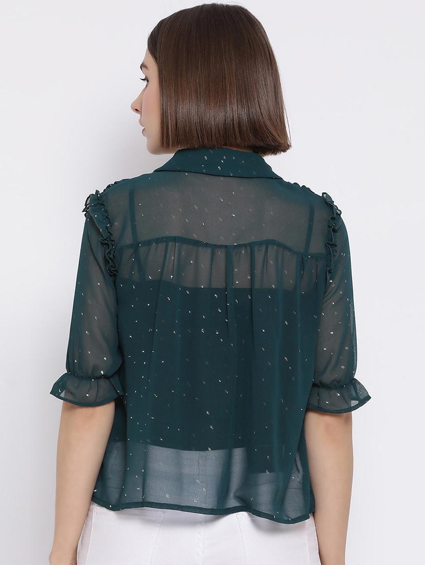 frill detail embellished shirt - 17715598 - Standard Image - 2