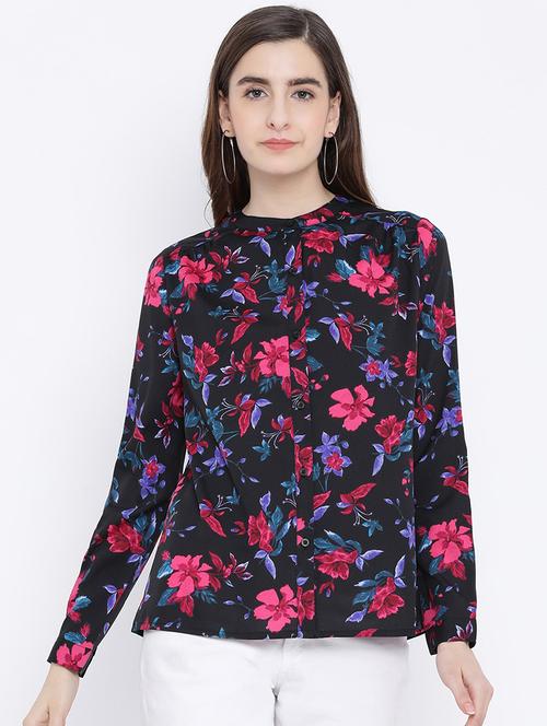 mandarin neck floral shirt  - 17715603 -  Standard Image - 0