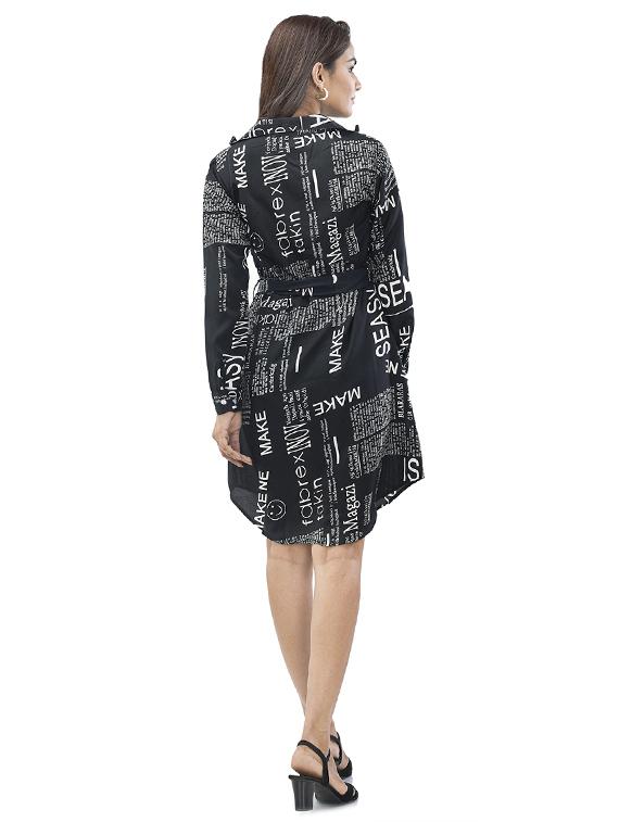 typographic high low dress - 17715611 - Standard Image - 2