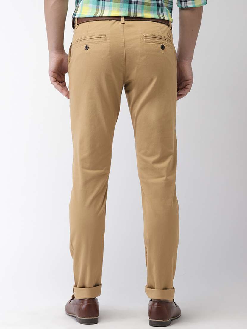 beige solid chinos - 17716057 -  Standard Image - 2