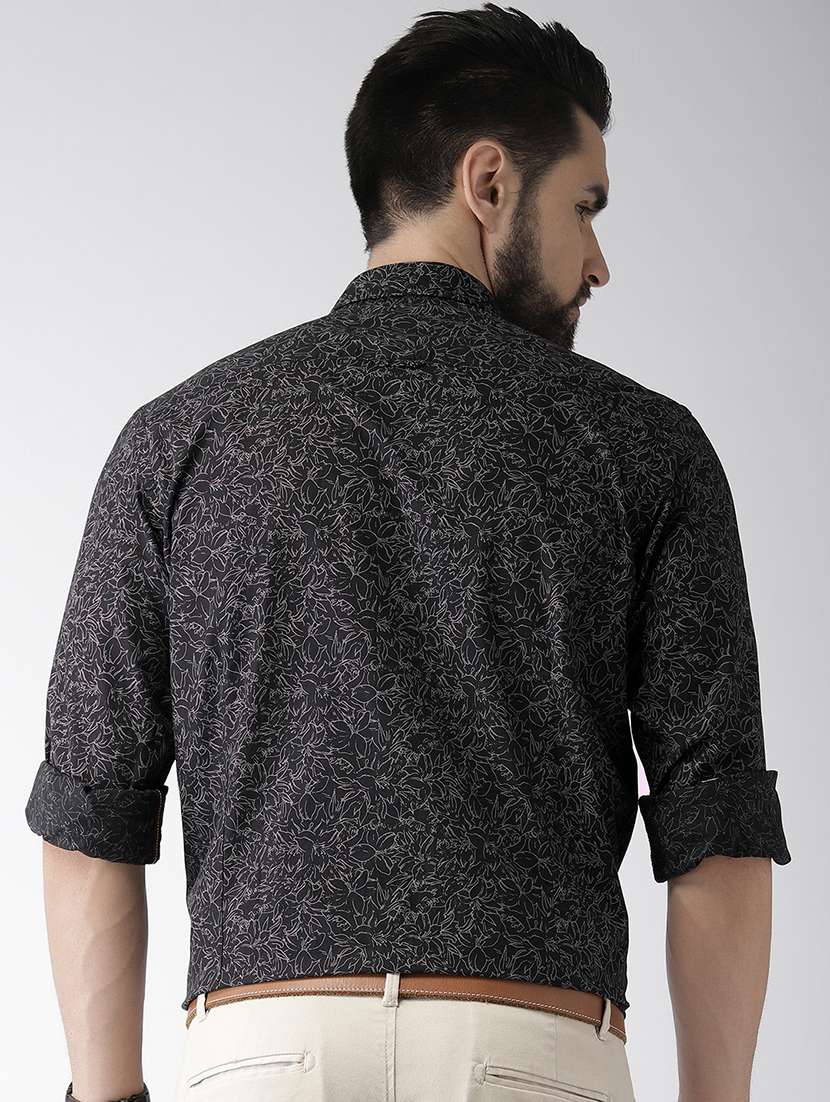 black floral casual shirt - 17716191 - Standard Image - 2