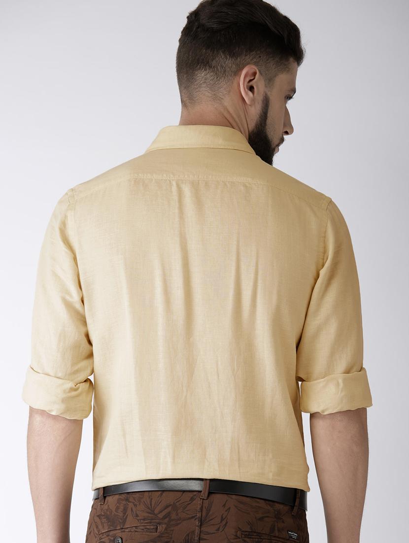 yellow solid casual shirt - 17716230 - Standard Image - 2