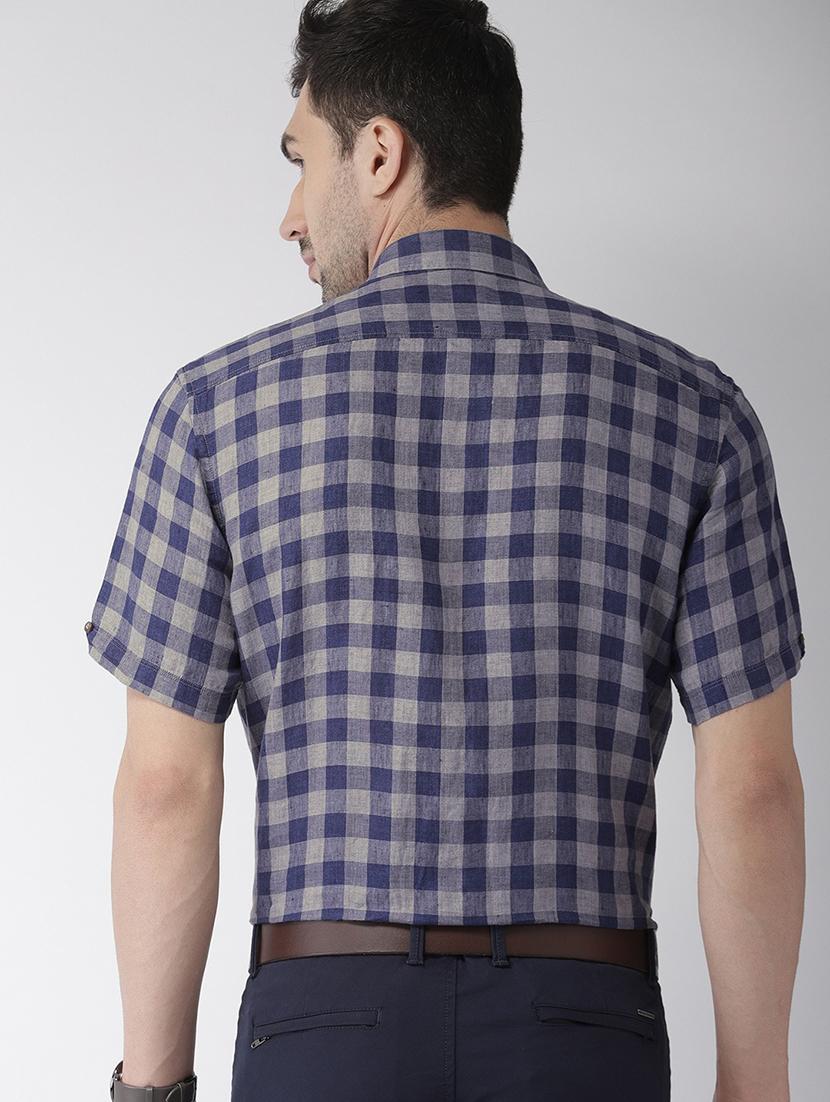 blue checkered casual shirt - 17716307 - Standard Image - 2