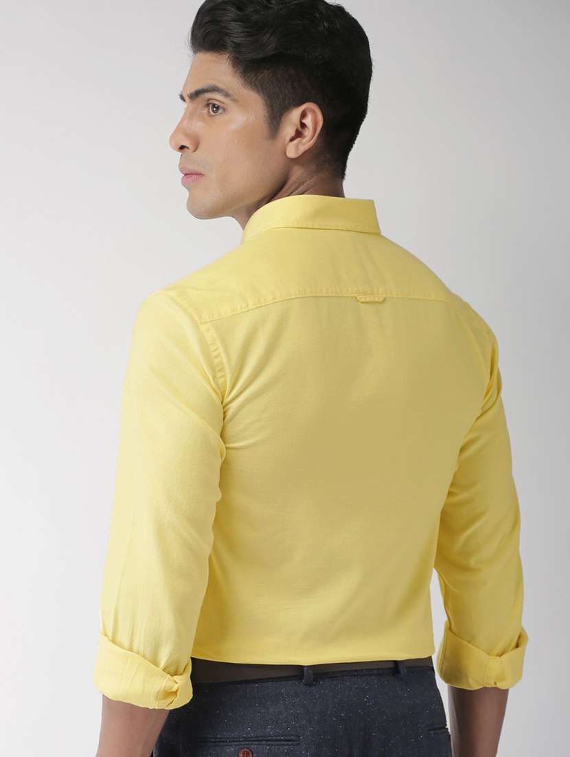 yellow solid casual shirt - 17716351 - Standard Image - 2