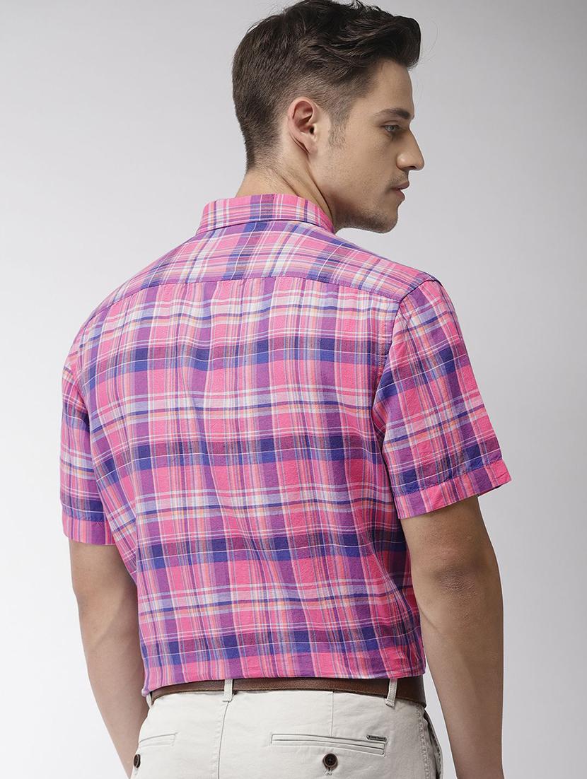 pink checkered casual shirt - 17716401 - Standard Image - 2