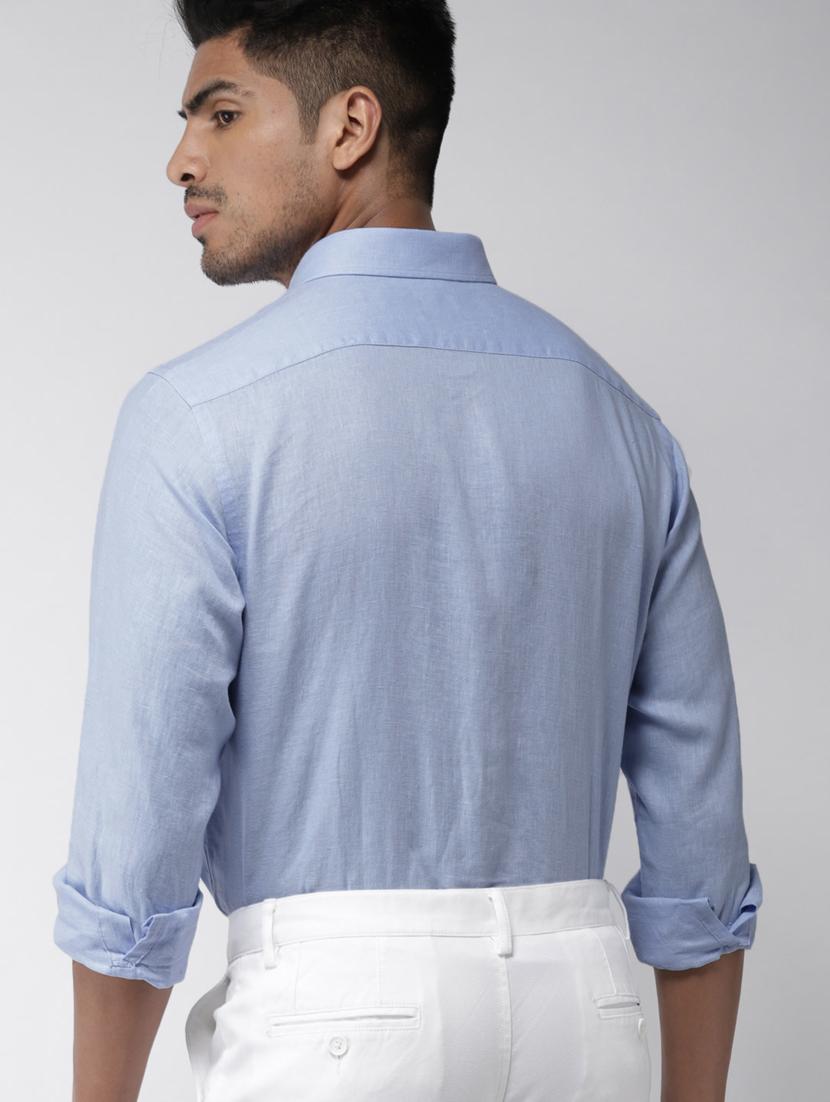 blue solid casual shirt - 17716441 - Standard Image - 2