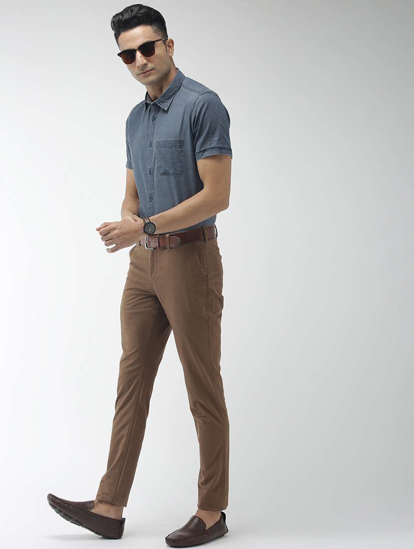 blue solid casual shirt - 17716536 - Standard Image - 2