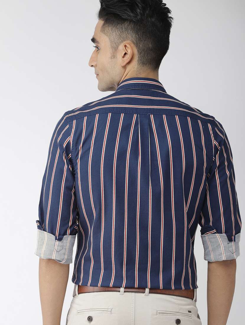 blue striped casual shirt - 17716719 - Standard Image - 2
