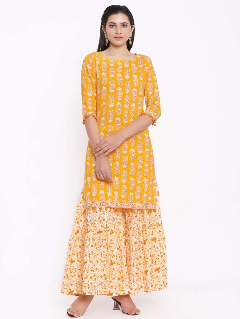 floral kurta sharara set