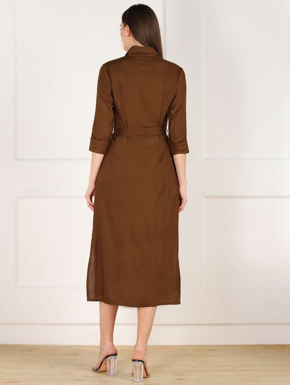 women's shirt solid dress - 17717605 - Standard Image - 2
