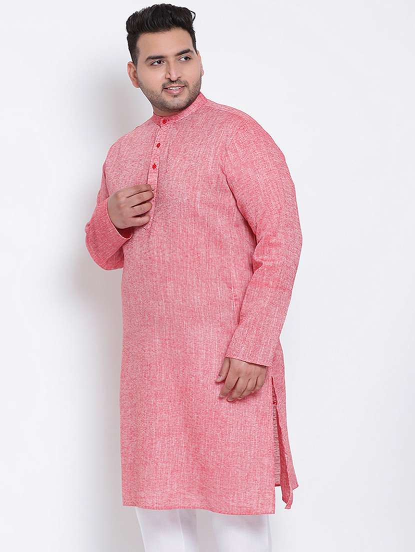plus size pink solid long kurta - 17718882 - Standard Image - 2