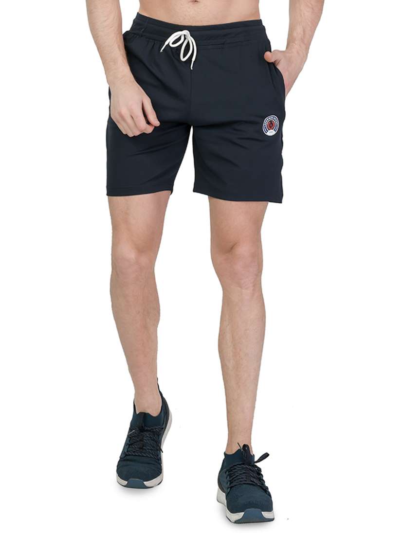 navy blue solid short