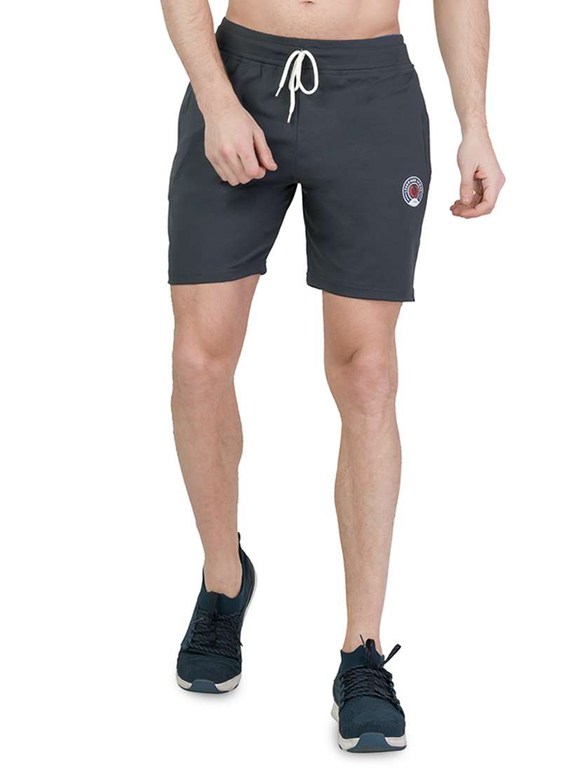 grey solid short