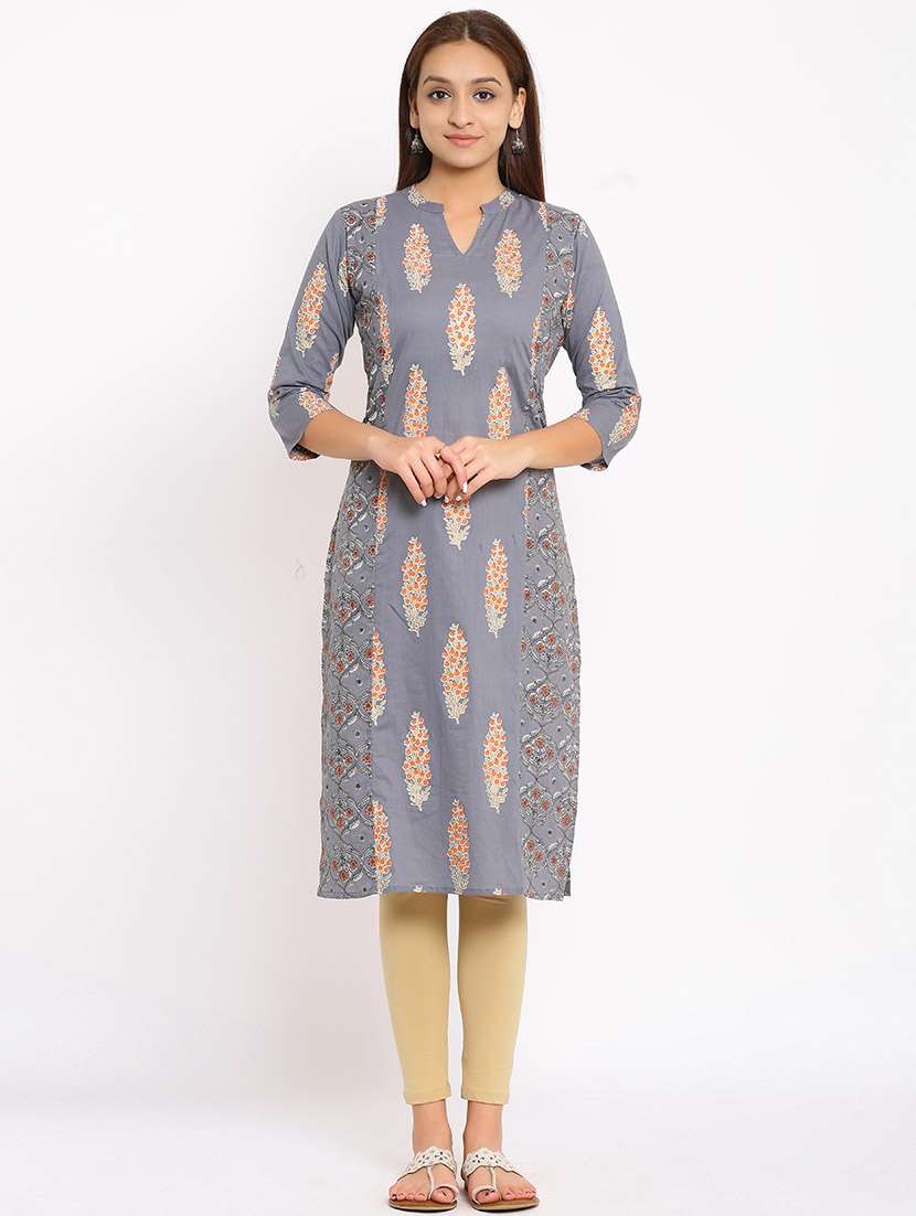 floral printed straight kurta 