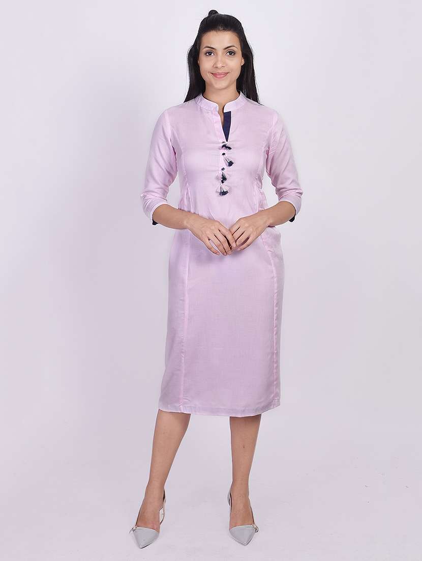 solid a-line ethnic dress