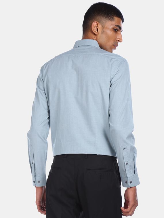 blue solid formal shirt - 17727531 - Standard Image - 2
