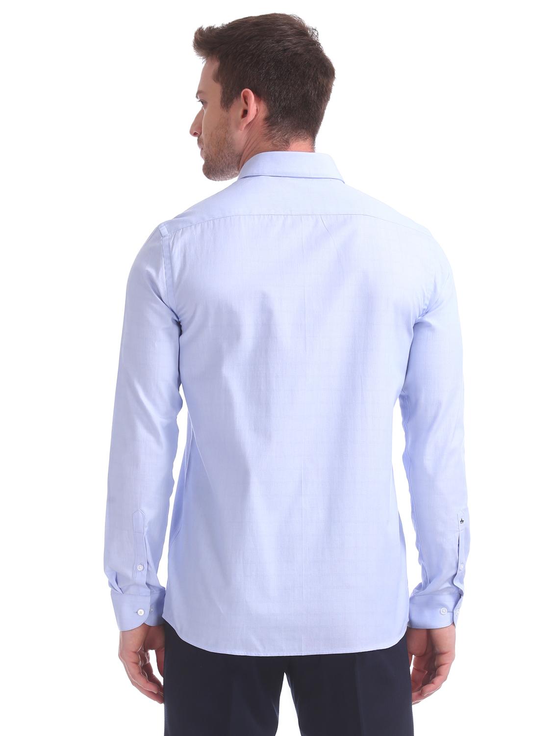 light blue self design formal shirt - 17727782 - Standard Image - 2