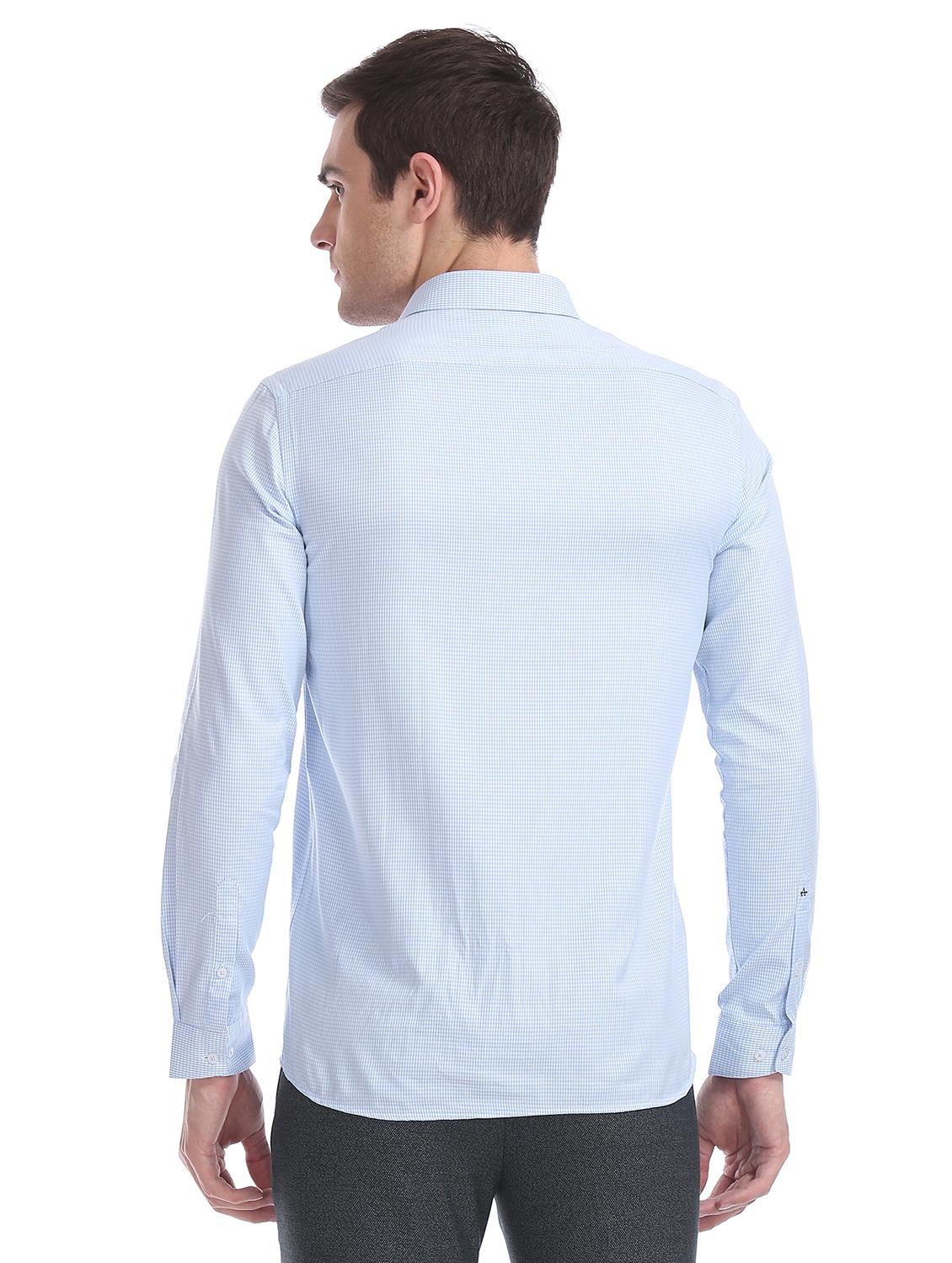 light blue self design formal shirt - 17727788 - Standard Image - 2