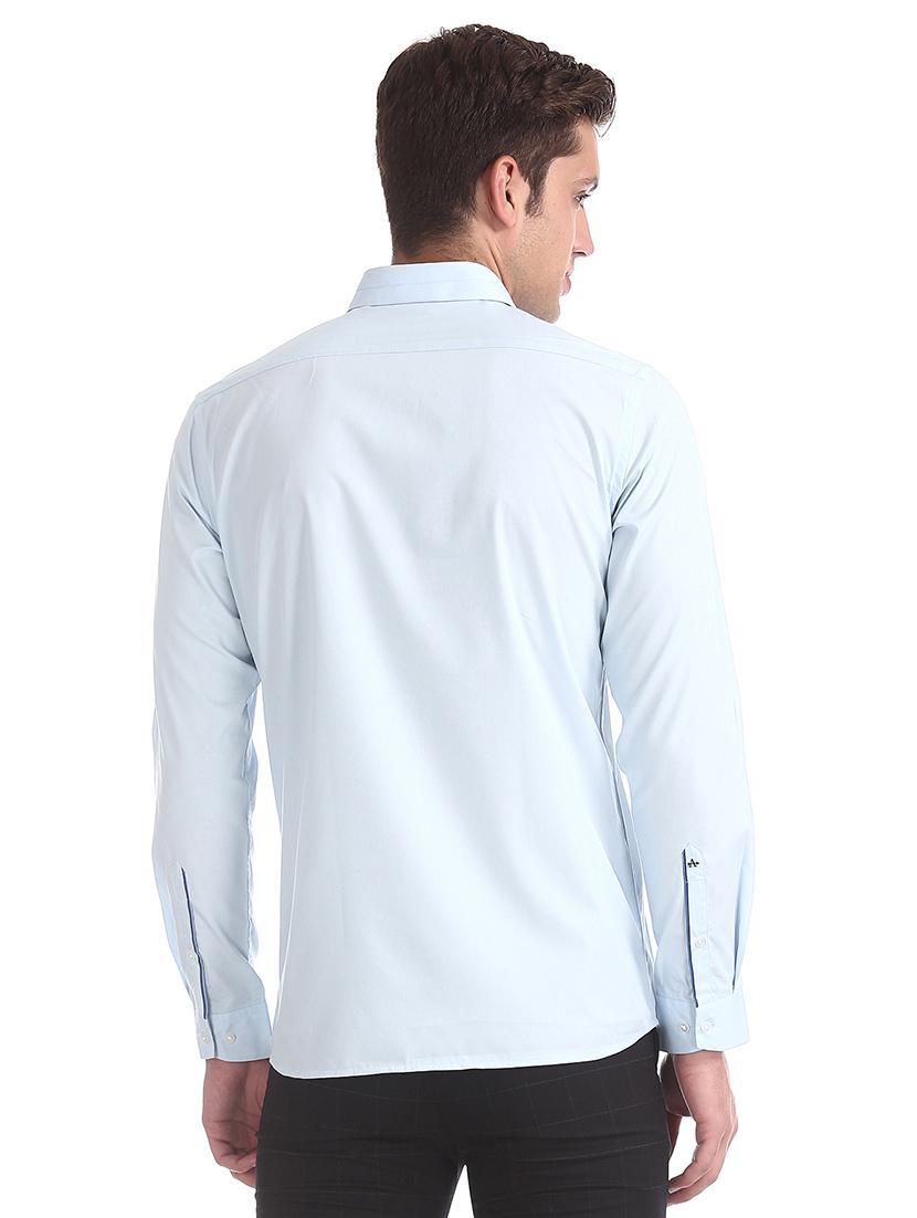 blue solid formal shirt - 17727863 - Standard Image - 2