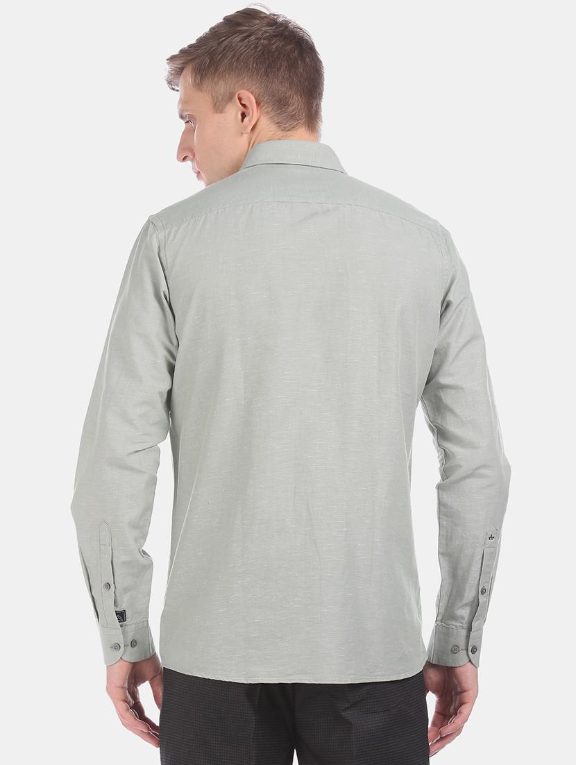 grey solid formal shirt - 17727953 - Standard Image - 2