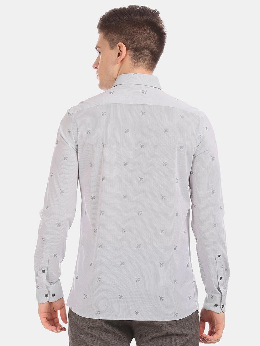 grey printed formal shirt - 17727955 - Standard Image - 2