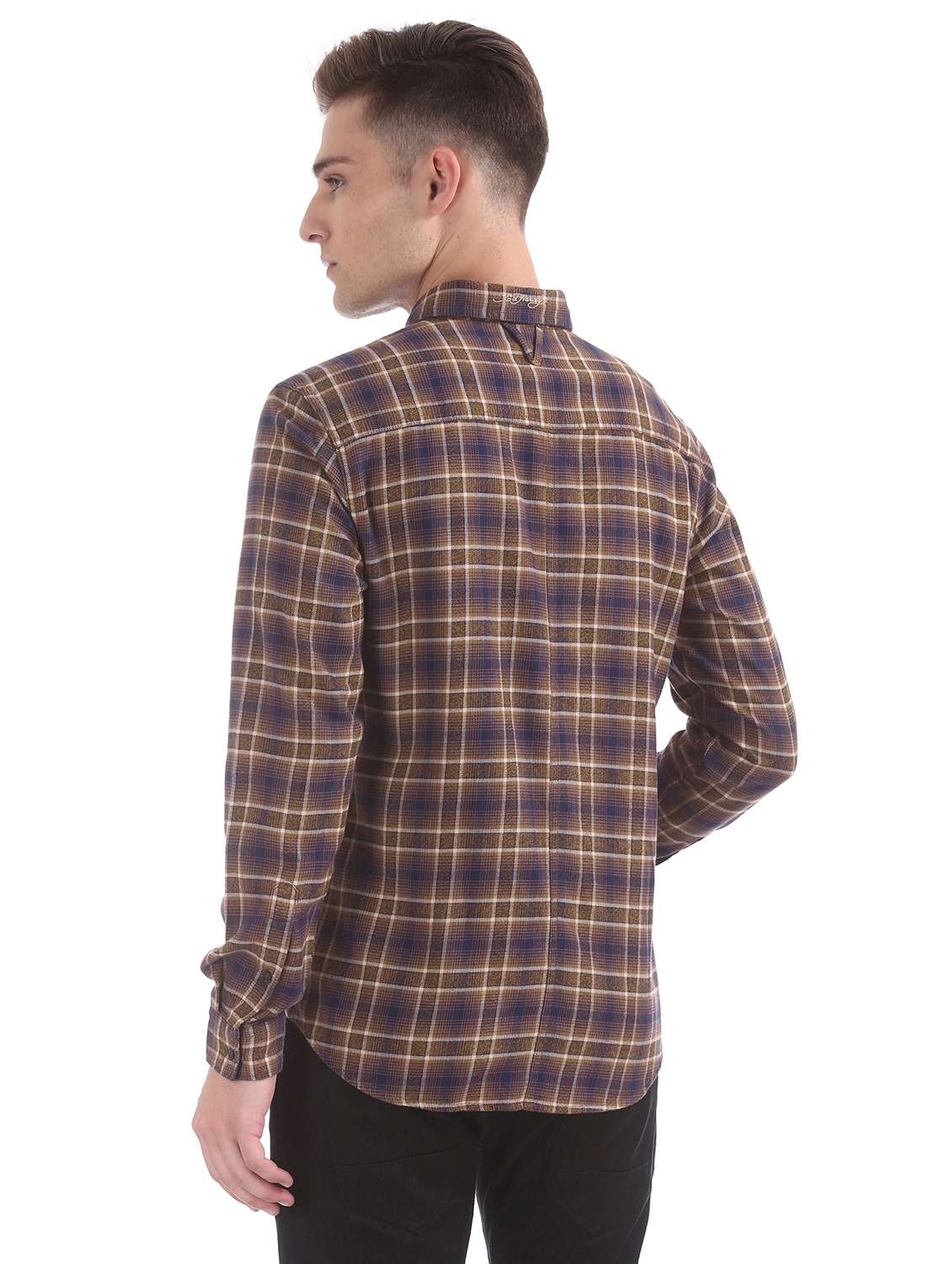 brown checkered casual shirt - 17728141 -  Standard Image - 2