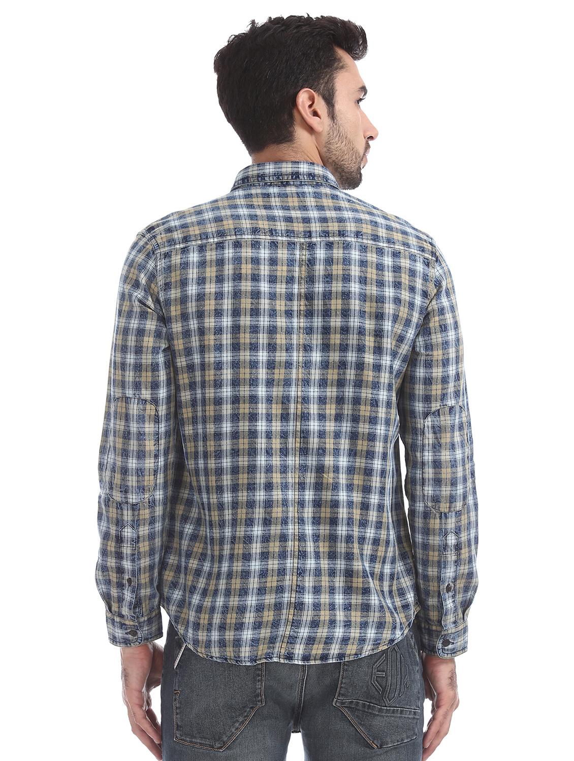 blue checkered casual shirt - 17728148 - Standard Image - 2