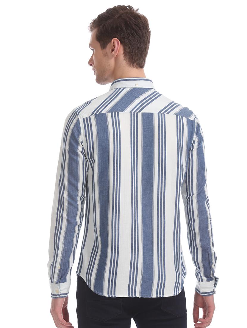blue striped casual shirt - 17728700 - Standard Image - 2