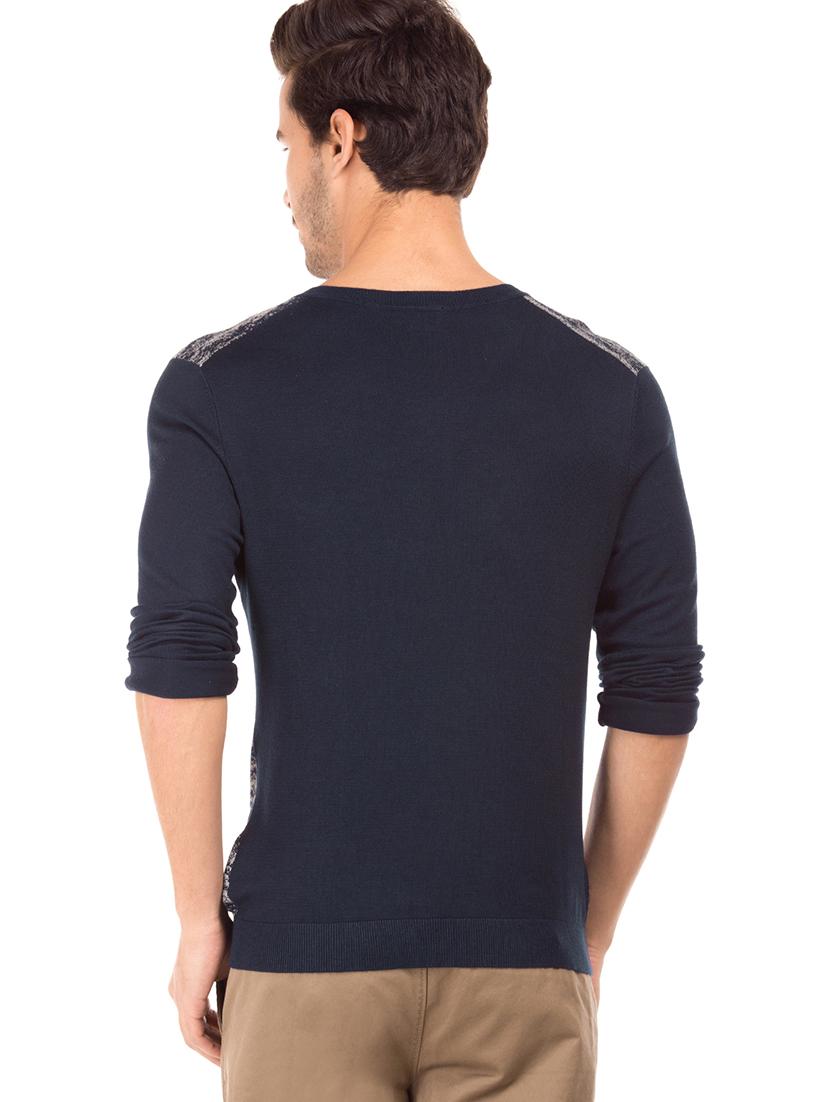 navy blue printed pullover - 17730173 - Standard Image - 2