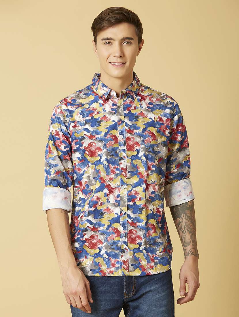 multi colored printed casual shirt